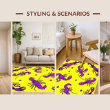 Ultra Soft Area Rug, Non Slip, Stain Resistant, Washable Area Rugs for Living Room, Bedroom, Festive Lobster Graphic Delight(Yellow)