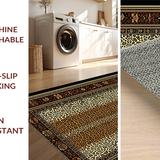 Ultra Soft Area Rug, Non Slip, Stain Resistant, Washable Area Rugs for Living Room, Bedroom, Sophisticated Leopard Skin Design(Brown)