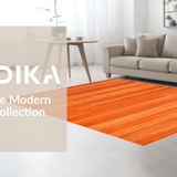 Ultra Soft Area Rug, Non Slip, Stain Resistant, Washable Area Rugs for Living Room, Bedroom, Chic Terracotta Textured Runner(Orange)