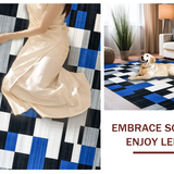 Lively Patterned Geometric Tapestry(Blue)