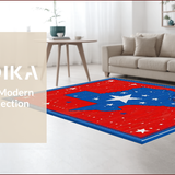 Ultra Soft Area Rug, Non Slip, Stain Resistant, Washable Area Rugs for Living Room, Bedroom, Rustic Multi-Colored State Outline(Red)