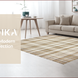 Ultra Soft Area Rug, Non Slip, Stain Resistant, Washable Area Rugs for Living Room, Bedroom, Elegant Neutral Geometric Texture(Beige)