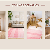 Ultra Soft Area Rug, Non Slip, Stain Resistant, Washable Area Rugs for Living Room, Bedroom, Modern Non-Skid Baby Room Soft Rug(Pink)