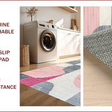 Ultra Soft Area Rug, Non Slip, Stain Resistant, Washable Area Rugs for Living Room, Bedroom, Boho Abstract Washable(Pink)