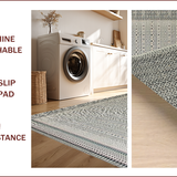 Ultra Soft Area Rug, Non Slip, Stain Resistant, Washable Area Rugs for Living Room, Bedroom, Chic Traditional Tilework Aesthetic(Beige)