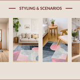 Ultra Soft Area Rug, Non Slip, Stain Resistant, Washable Area Rugs for Living Room, Bedroom, Abstract Soft Grey-Pink Aesthetic(Gray)