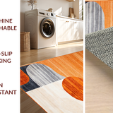 Ultra Soft Area Rug, Non Slip, Stain Resistant, Washable Area Rugs for Living Room, Bedroom, Rustic Minimalist Geometric Aesthetic(Orange)