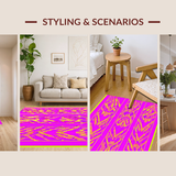 Ultra Soft Area Rug, Non Slip, Stain Resistant, Washable Area Rugs for Living Room, Bedroom, Whimsical Bold Pattern Fusion(Yellow)