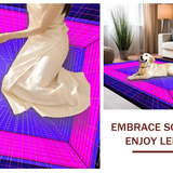 Ultra Soft Area Rug, Non Slip, Stain Resistant, Washable Area Rugs for Living Room, Bedroom, Whimsical Futuristic Color Fusion(Purple)