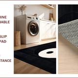 Ultra Soft Area Rug, Non Slip, Stain Resistant, Washable Area Rugs for Living Room, Bedroom, Elegant Traditional Yin Yang Motif(Black)