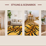 Ultra Soft Area Rug, Non Slip, Stain Resistant, Washable Area Rugs for Living Room, Bedroom, Chic Leopard Skin Plush Living Room(Orange)