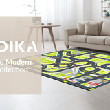 Ultra Soft Area Rug, Non Slip, Stain Resistant, Washable Area Rugs for Living Room, Bedroom, Charming Traffic Storytelling Carpet(Gray)