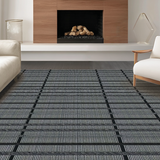 Ultra Soft Area Rug, Non Slip, Stain Resistant, Washable Area Rugs for Living Room, Bedroom, Sophisticated Monochrome Ogee Motif(Black)