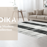 Ultra Soft Area Rug, Non Slip, Stain Resistant, Washable Area Rugs for Living Room, Bedroom, Bold Parallel Lines, Contemporary Stripe Aesthetic(Black)