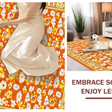 Ultra Soft Area Rug, Non Slip, Stain Resistant, Washable Area Rugs for Living Room, Bedroom, Vibrant Floral Daisy Motif(Orange)