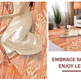 Ultra Soft Area Rug, Non Slip, Stain Resistant, Washable Area Rugs for Living Room, Bedroom, Vibrant Abstract Transitional Pattern(Orange)