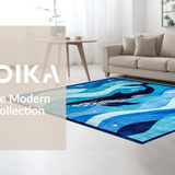 Ultra Soft Area Rug, Non Slip, Stain Resistant, Washable Area Rugs for Living Room, Bedroom, Vibrant Sea Creature Pattern(Blue)