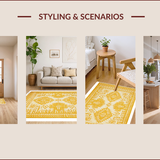 Ultra Soft Area Rug, Non Slip, Stain Resistant, Washable Area Rugs for Living Room, Bedroom, Southwest Inspired Geometric Harmony(Yellow)