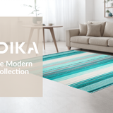Ultra Soft Area Rug, Non Slip, Stain Resistant, Washable Area Rugs for Living Room, Bedroom, Rustic Textured Colorful Weave(Green)