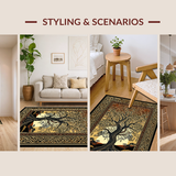 Ultra Soft Area Rug, Non Slip, Stain Resistant, Washable Area Rugs for Living Room, Bedroom, Vibrant Celtic Pattern Fusion(Brown)