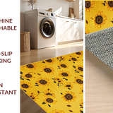 Ultra Soft Area Rug, Non Slip, Stain Resistant, Washable Area Rugs for Living Room, Bedroom, Playful Flower-Centric Visual Style(Yellow)