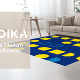 Ultra Soft Area Rug, Non Slip, Stain Resistant, Washable Area Rugs for Living Room, Bedroom, Vibrant Navy and Yellow Visuals(Blue)