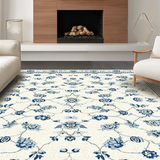 Ultra Soft Area Rug, Non Slip, Stain Resistant, Washable Area Rugs for Living Room, Bedroom, Whimsical Floral Motif Aesthetic(Beige)