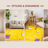 Ultra Soft Area Rug, Non Slip, Stain Resistant, Washable Area Rugs for Living Room, Bedroom, Charming Lighthearted Shaggy Accent(Yellow)