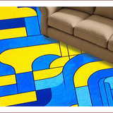 Ultra Soft Area Rug, Non Slip, Stain Resistant, Washable Area Rugs for Living Room, Bedroom, Contemporary Abstract Wool Aesthetic(Blue)