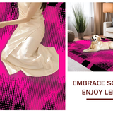 Ultra Soft Area Rug, Non Slip, Stain Resistant, Washable Area Rugs for Living Room, Bedroom, Dynamic Tropical Pattern Fusion(Pink)