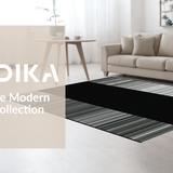 Ultra Soft Area Rug, Non Slip, Stain Resistant, Washable Area Rugs for Living Room, Bedroom, Stylish Abstract Black and White Composition(Black)