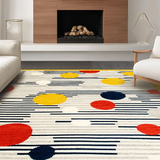 Ultra Soft Area Rug, Non Slip, Stain Resistant, Washable Area Rugs for Living Room, Bedroom, Whimsical Multi-Colored Polka Dot Delight(Yellow)