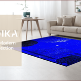 Ultra Soft Area Rug, Non Slip, Stain Resistant, Washable Area Rugs for Living Room, Bedroom, Starlit Ethereal Pattern Design(Blue)