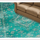 Ultra Soft Area Rug, Non Slip, Stain Resistant, Washable Area Rugs for Living Room, Bedroom, Serene Green Tiled Aesthetic(Green)
