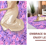 Ultra Soft Area Rug, Non Slip, Stain Resistant, Washable Area Rugs for Living Room, Bedroom, Rustic Purple and Pink Flourish(Purple)