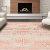 Ultra Soft Area Rug, Non Slip, Stain Resistant, Washable Area Rugs for Living Room, Bedroom, Cozy Southwestern Textured Elements(Orange)