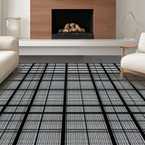 Ultra Soft Area Rug, Non Slip, Stain Resistant, Washable Area Rugs for Living Room, Bedroom, Striking Modernist Trellis Composition(Black)