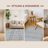 Ultra Soft Area Rug, Non Slip, Stain Resistant, Washable Area Rugs for Living Room, Bedroom, Contemporary Soft Earth Tone Motif(Gray)