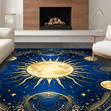 Ultra Soft Area Rug, Non Slip, Stain Resistant, Washable Area Rugs for Living Room, Bedroom, Mystical Night Sky Imagery(Blue)