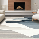 Ultra Soft Area Rug, Non Slip, Stain Resistant, Washable Area Rugs for Living Room, Bedroom, Artistic Cream Ogee Patterned Piece(Beige)