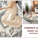 Ultra Soft Area Rug, Non Slip, Stain Resistant, Washable Area Rugs for Living Room, Bedroom, Luxurious Monochrome Fringe Design(Black)