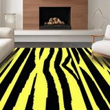 Ultra Soft Area Rug, Non Slip, Stain Resistant, Washable Area Rugs for Living Room, Bedroom, Elegant Striped Safari Charm(Yellow)