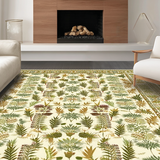 Naturalistic Fern and Mushroom Scene(Beige)