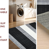 Ultra Soft Area Rug, Non Slip, Stain Resistant, Washable Area Rugs for Living Room, Bedroom, Black White Patterned Carpet(Black)