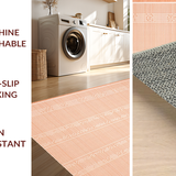 Ultra Soft Area Rug, Non Slip, Stain Resistant, Washable Area Rugs for Living Room, Bedroom, Stylish Peach Trellis Arrangement(Orange)