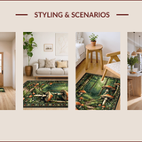 Ultra Soft Area Rug, Non Slip, Stain Resistant, Washable Area Rugs for Living Room, Bedroom, Vintage Floral Earthy Tones(Green)