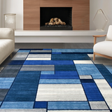Stylish Abstract Blue Tiled(Blue)