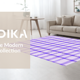 Ultra Soft Area Rug, Non Slip, Stain Resistant, Washable Area Rugs for Living Room, Bedroom, Youthful Elegant Lattice Arrangement(Purple)