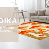 Ultra Soft Area Rug, Non Slip, Stain Resistant, Washable Area Rugs for Living Room, Bedroom, Charming Red Mushroom Pattern(Orange)