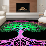 Ultra Soft Area Rug, Non Slip, Stain Resistant, Washable Area Rugs for Living Room, Bedroom, Eclectic UV Reactive Aesthetic(Green)